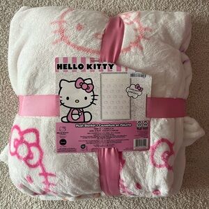 Hello Kitty Pink and White Ombré  Plush Blanket